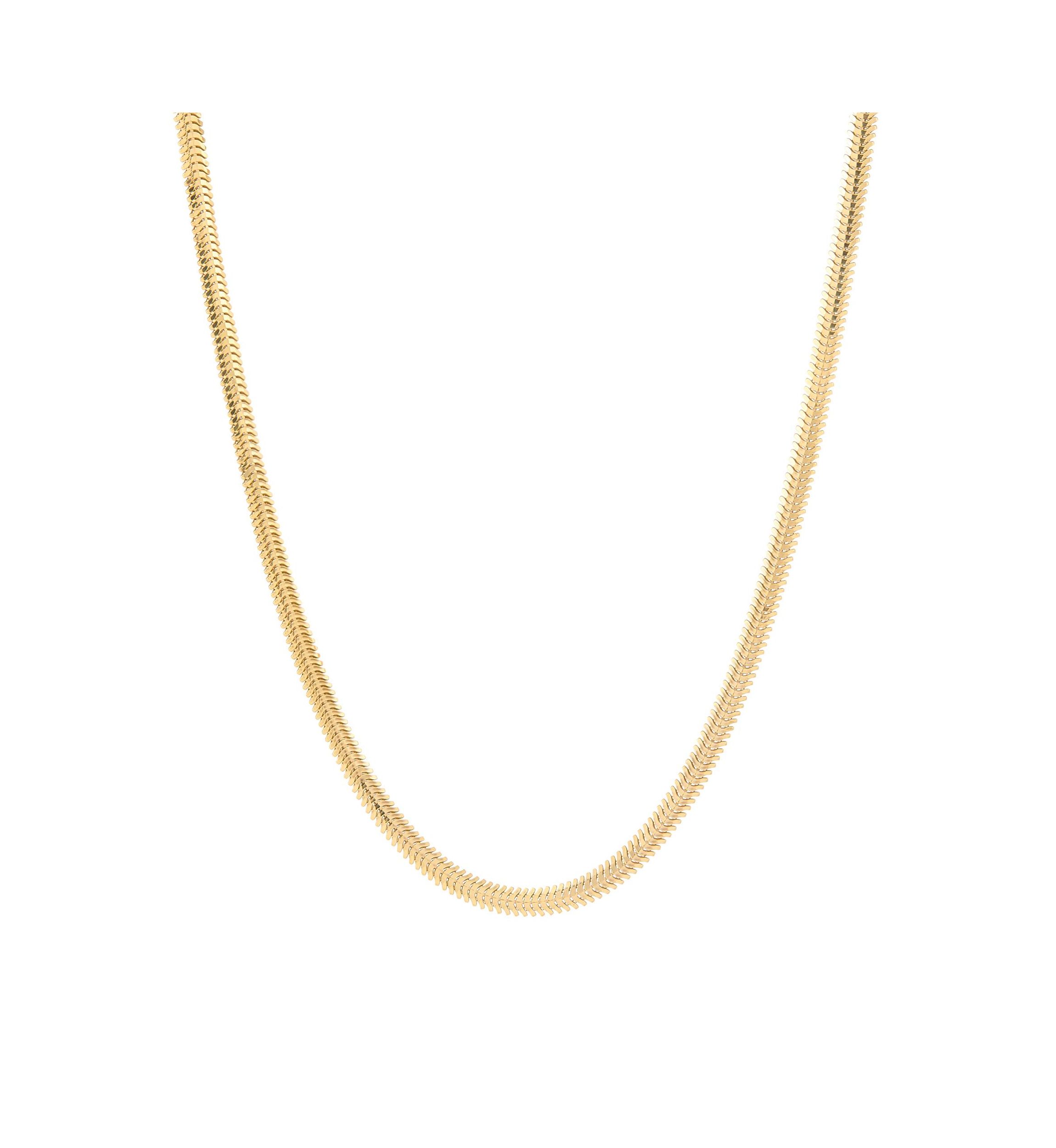 Solid Snake Chain in 14K Yellow Gold