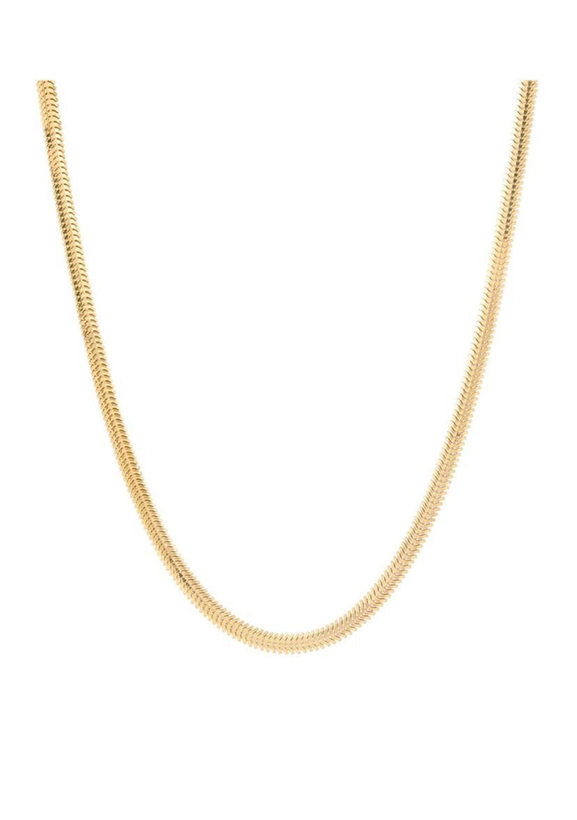 Solid Snake Chain in 14K Yellow Gold