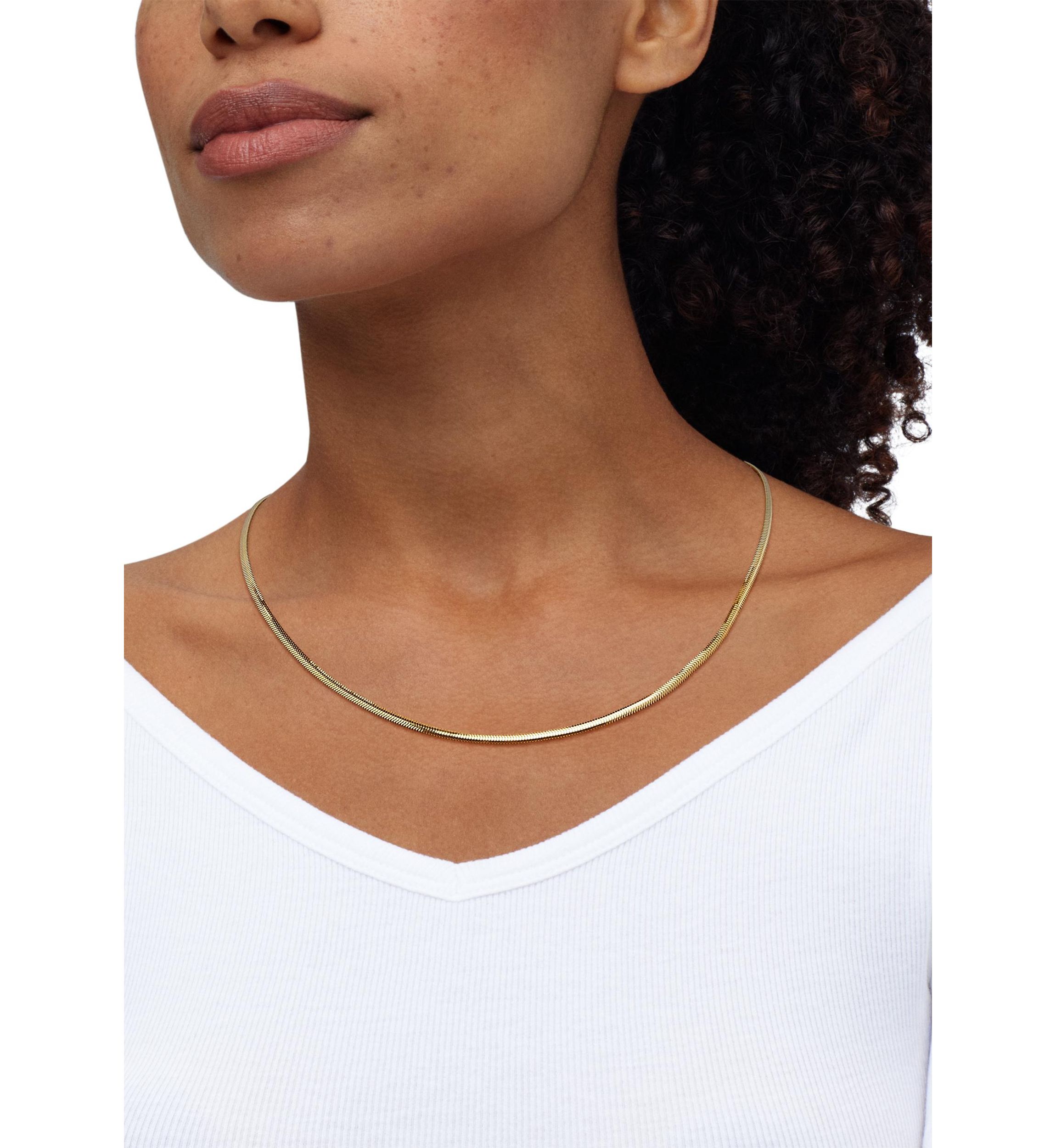 Solid Snake Chain in 14K Yellow Gold