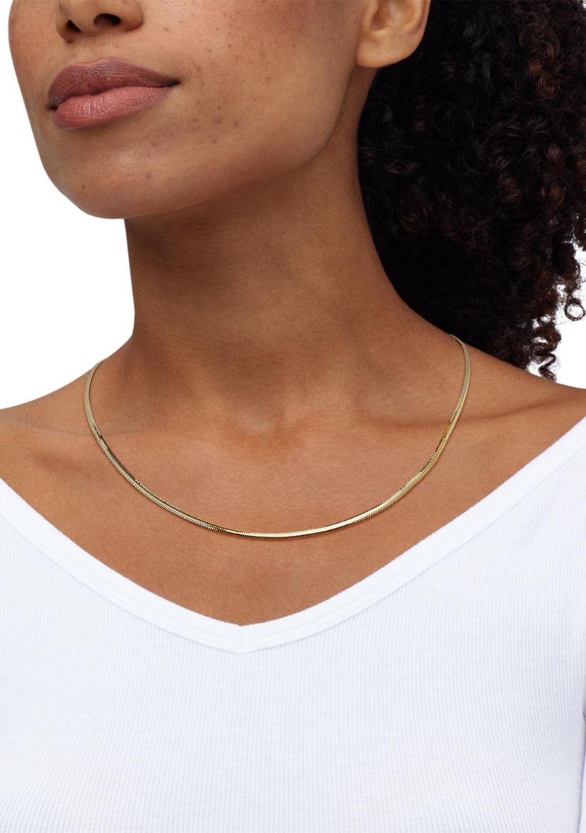 Solid Snake Chain in 14K Yellow Gold