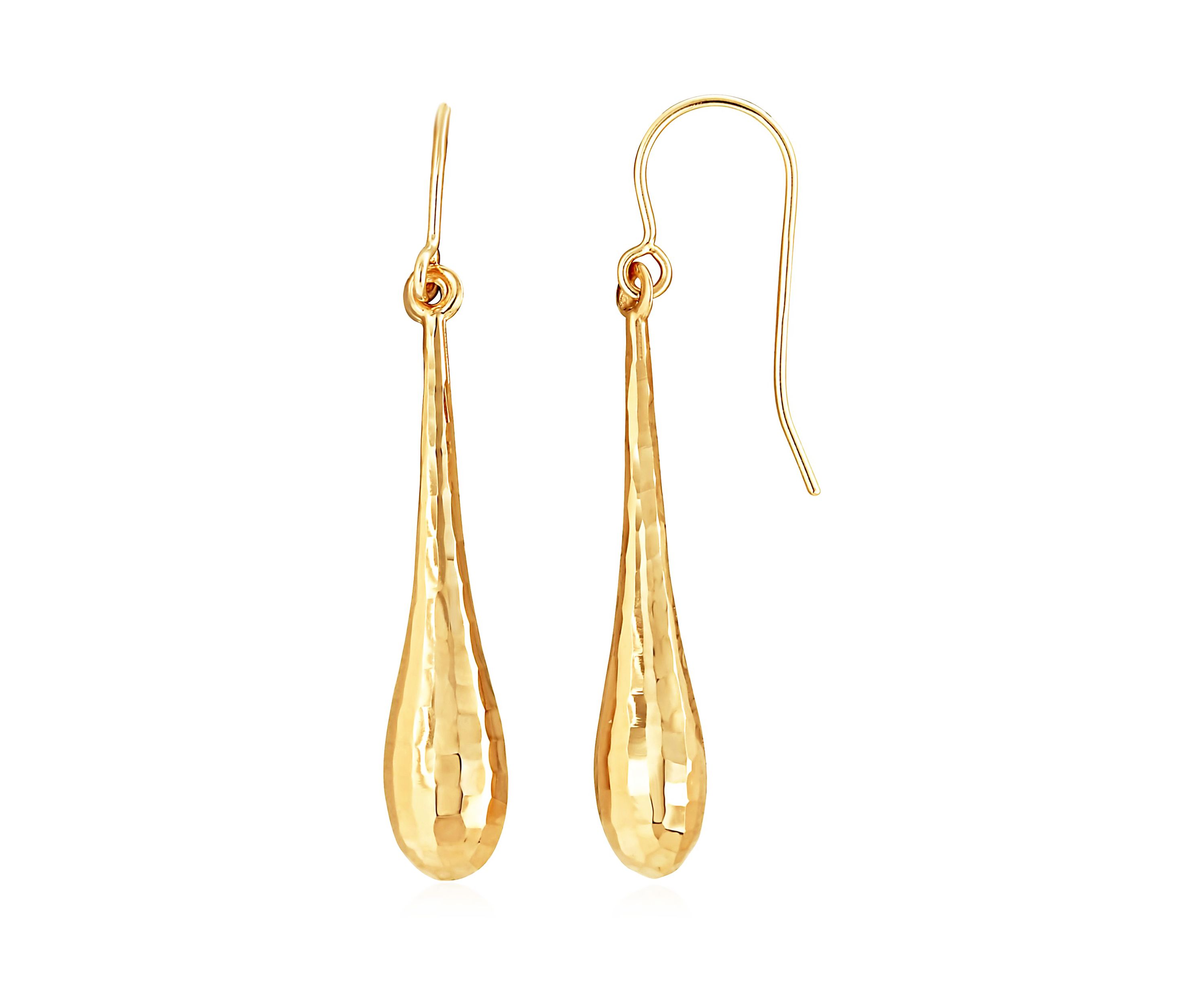 14k Yellow Gold Teardrop Earrings