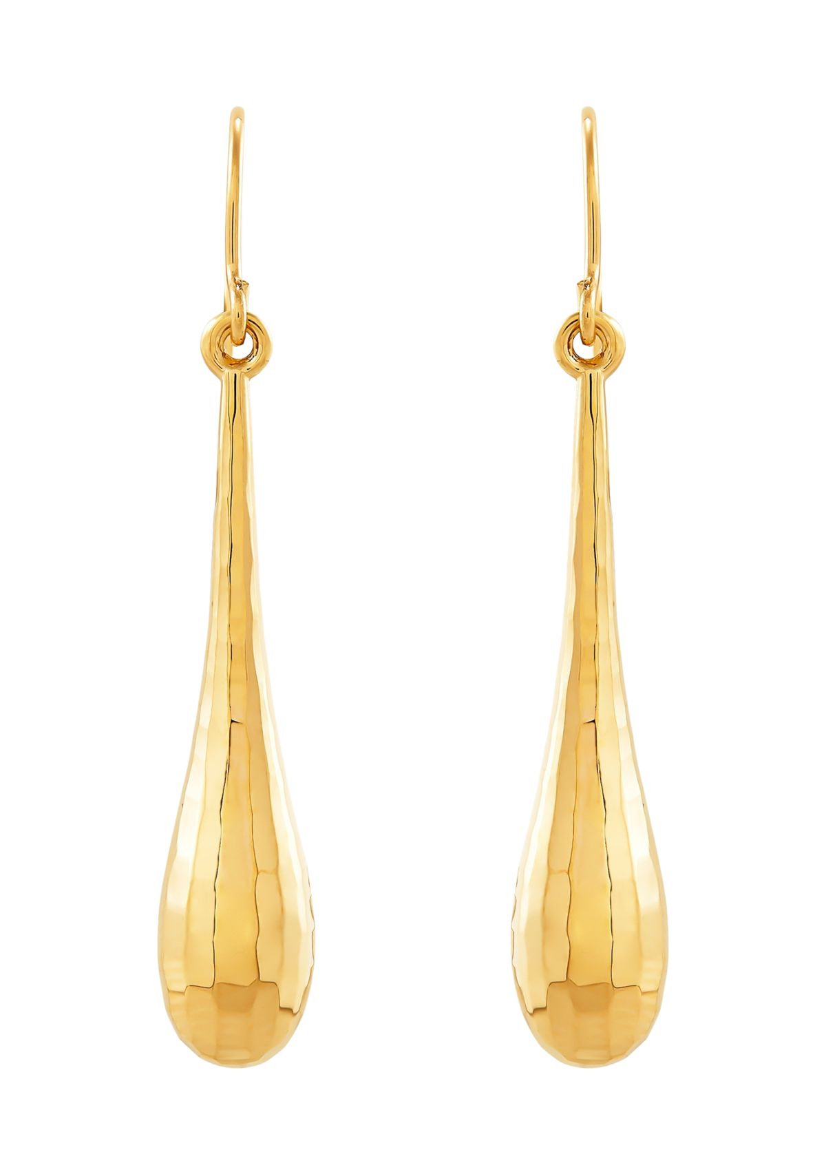 14k Yellow Gold Teardrop Earrings