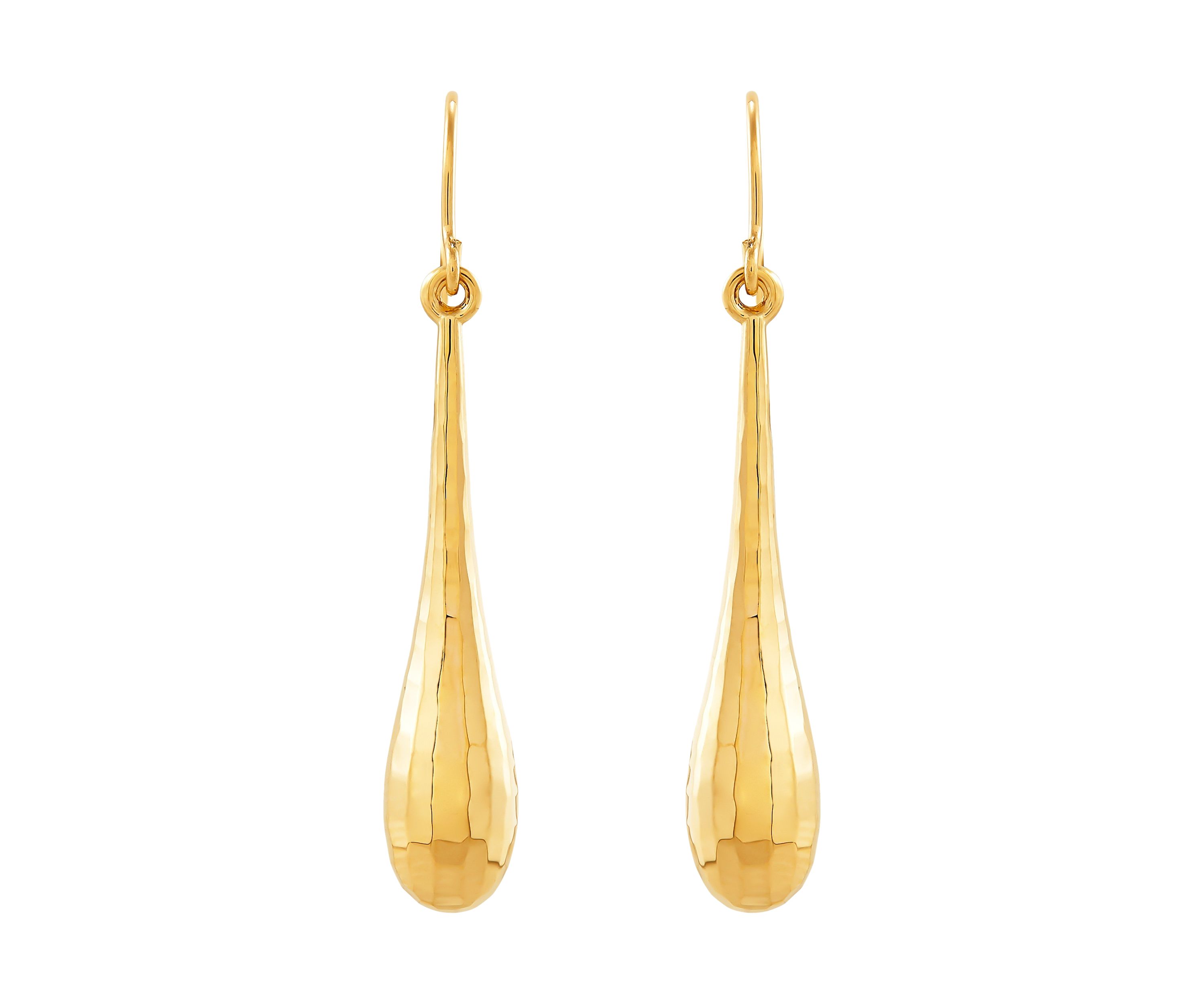 14k Yellow Gold Teardrop Earrings
