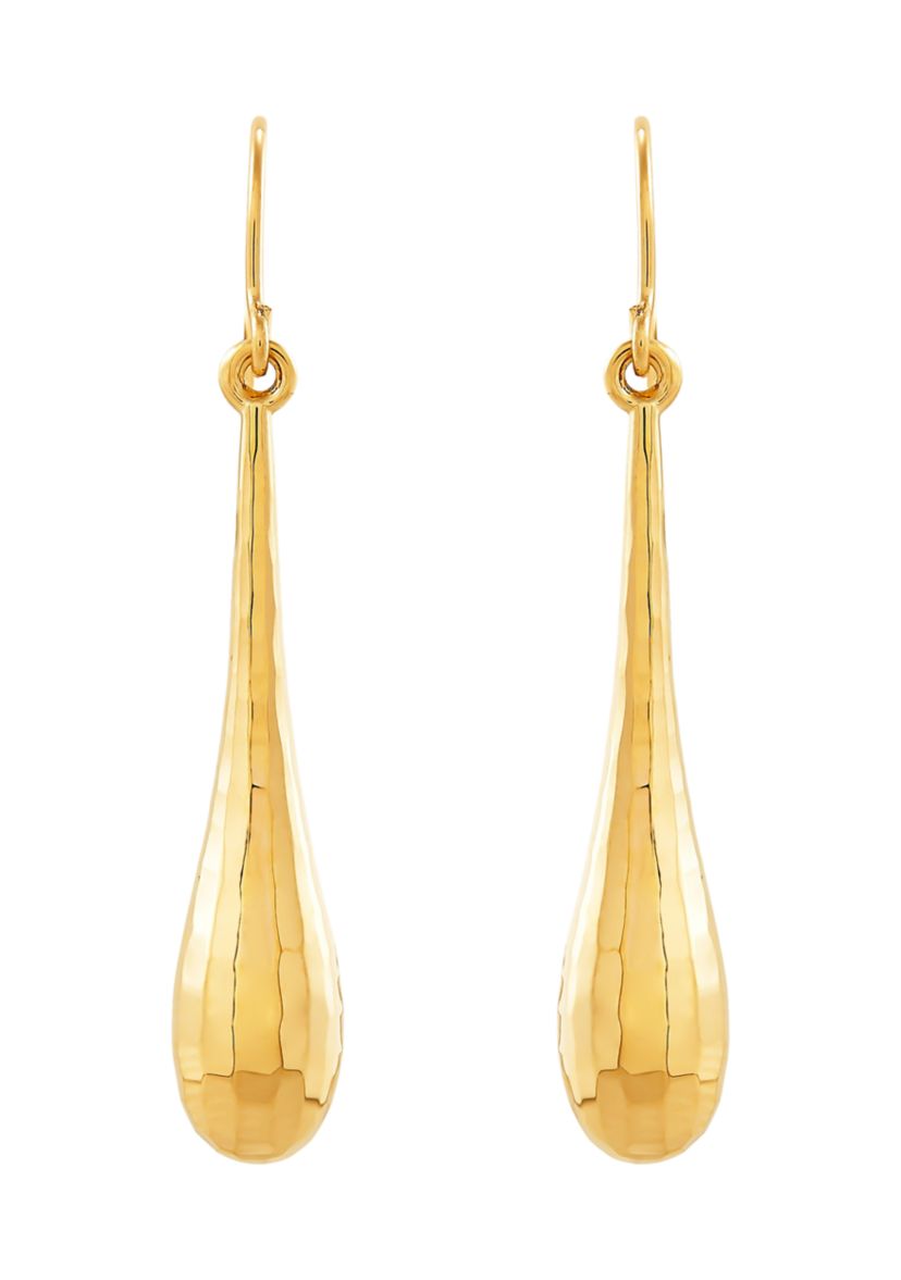 14k Yellow Gold Teardrop Earrings