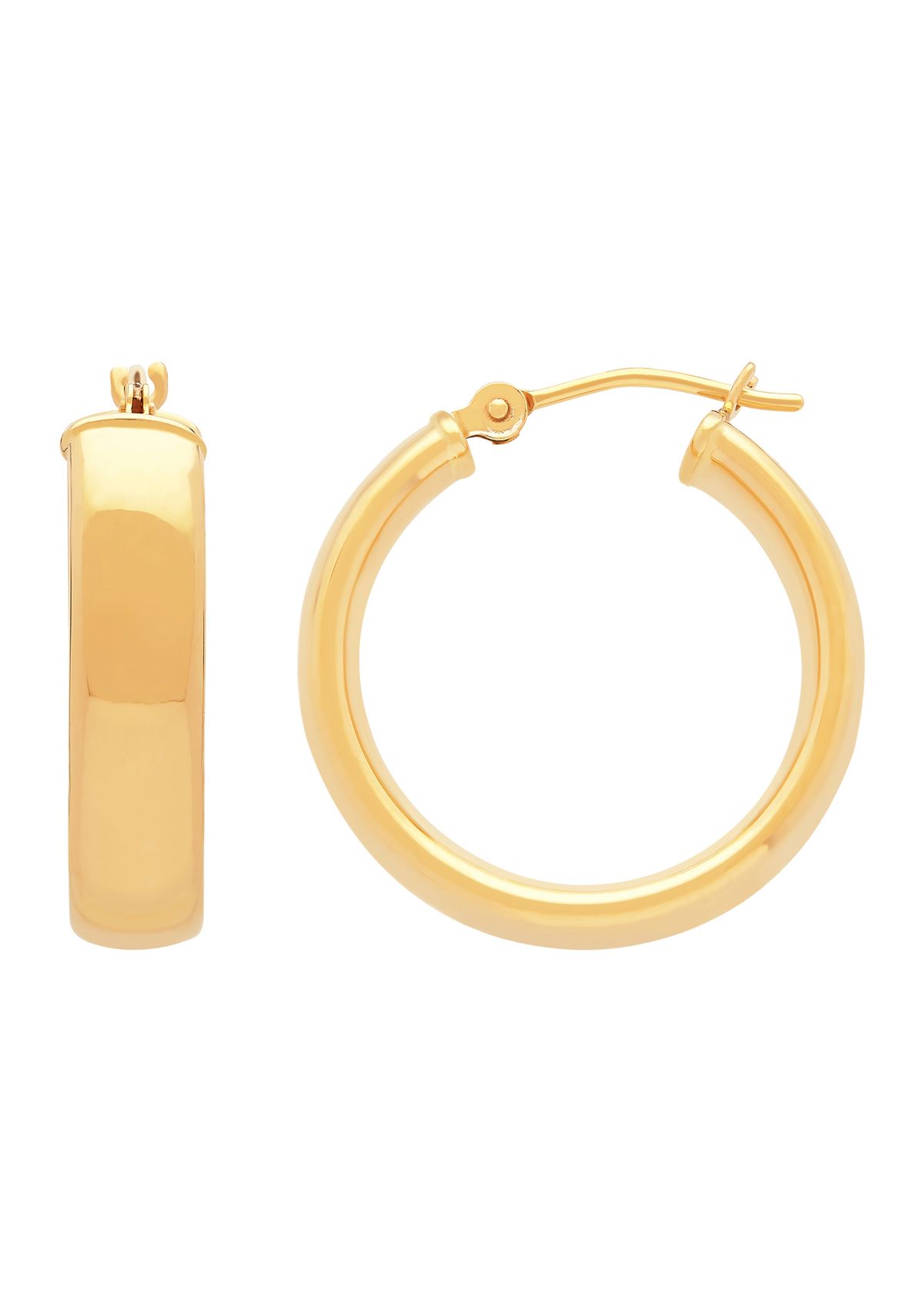 Tube Hoop Earrings in 14K Yellow Gold
