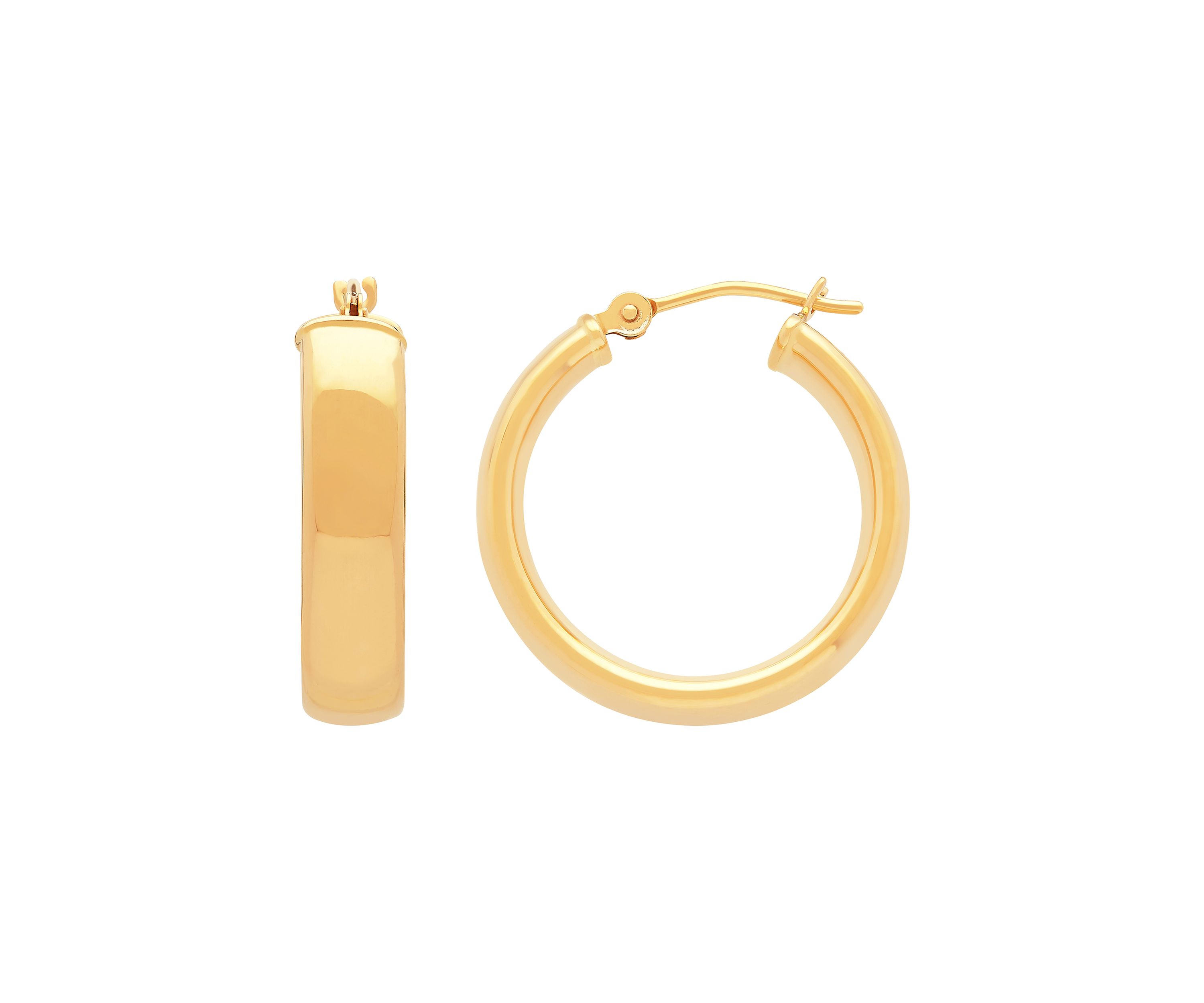 Tube Hoop Earrings in 14K Yellow Gold