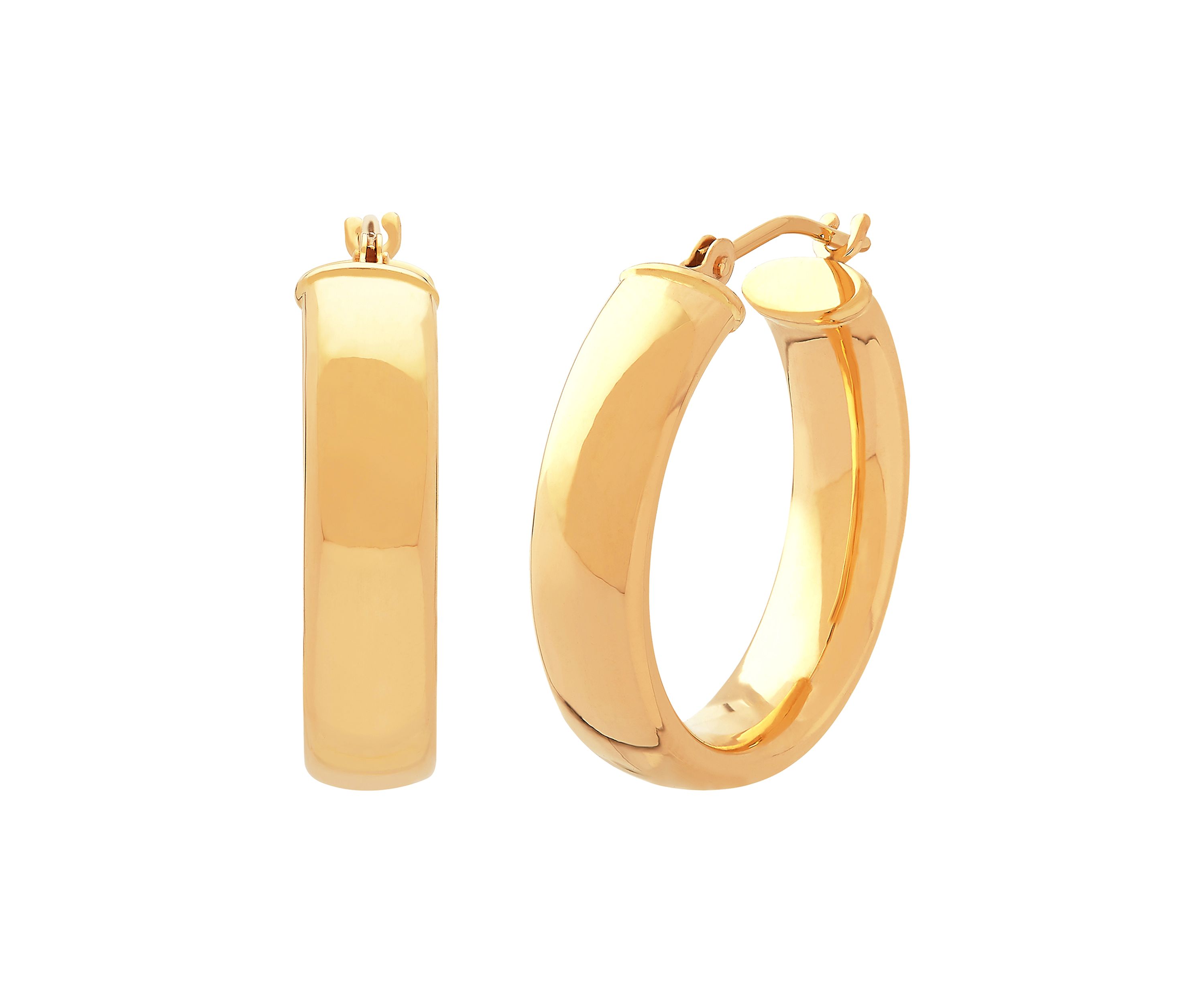 Tube Hoop Earrings in 14K Yellow Gold