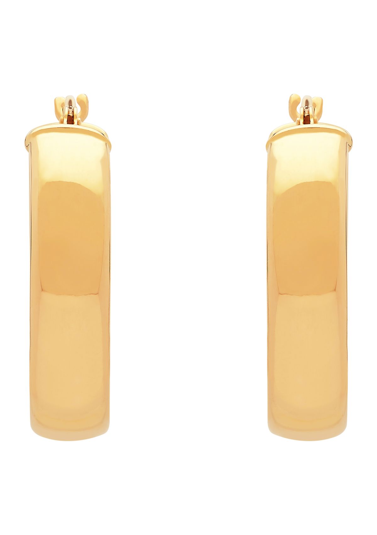 Tube Hoop Earrings in 14K Yellow Gold