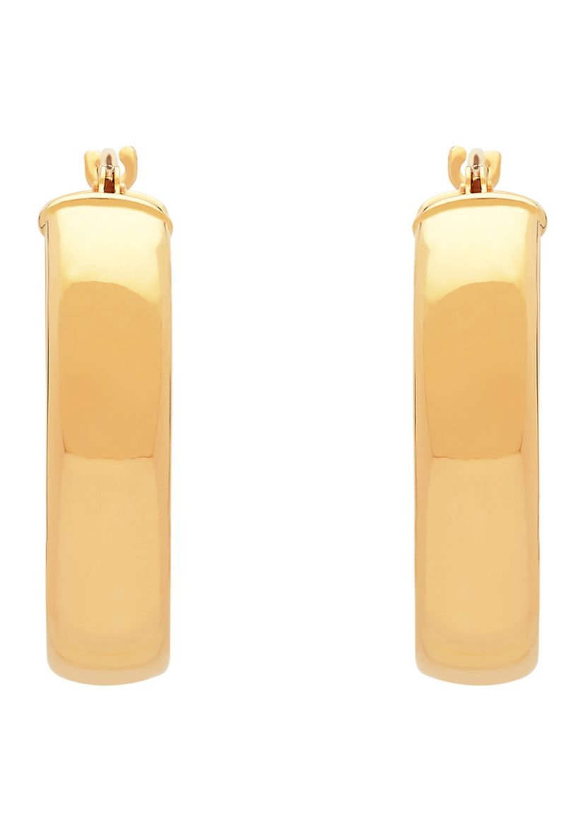 Tube Hoop Earrings in 14K Yellow Gold