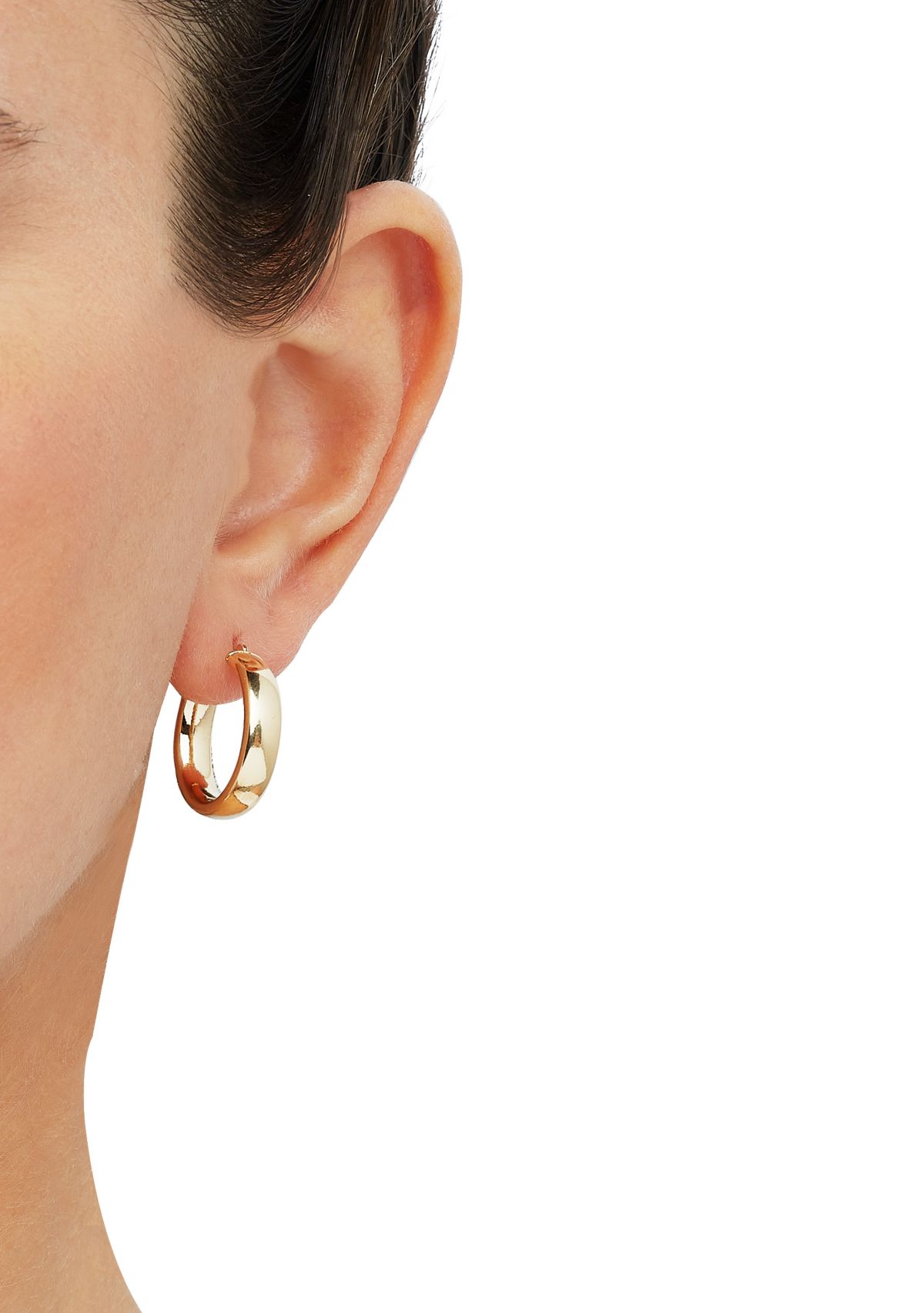 Tube Hoop Earrings in 14K Yellow Gold