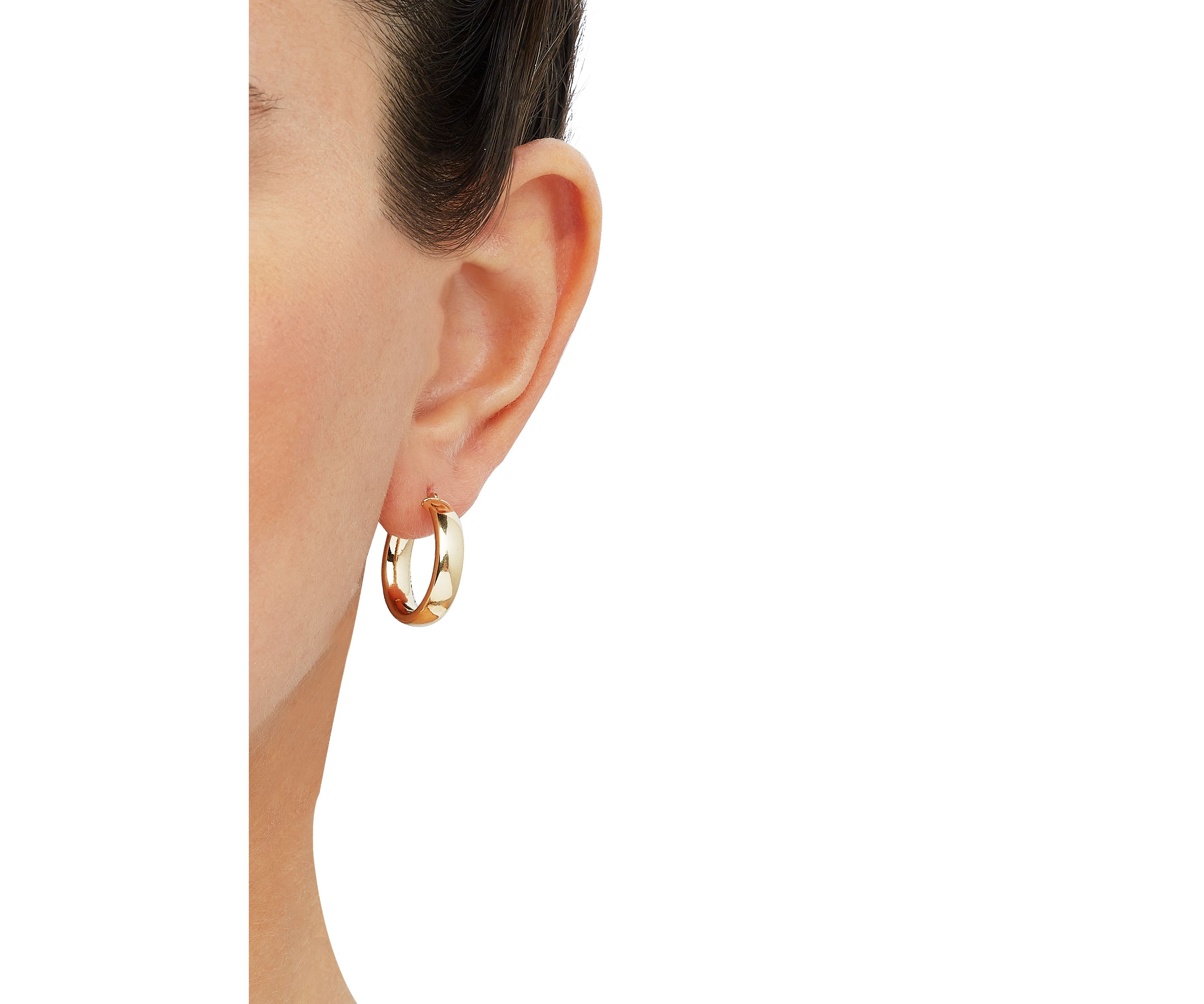 Tube Hoop Earrings in 14K Yellow Gold
