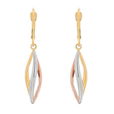 Belk & Co 14K Yellow and White and Rose Gold Marquise Drop Earrings