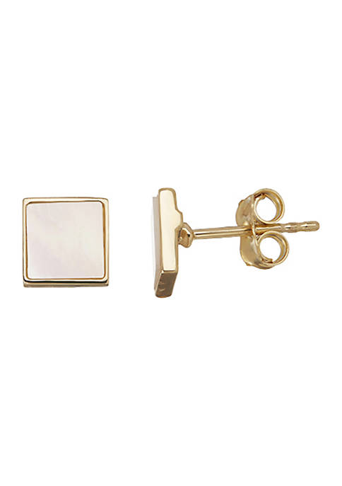 2 ct. t.w. Mother of Pearl Earrings in 14K Yellow Gold
