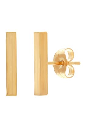 Belk & Co Polished Square Stick Earrings in 14K Gold