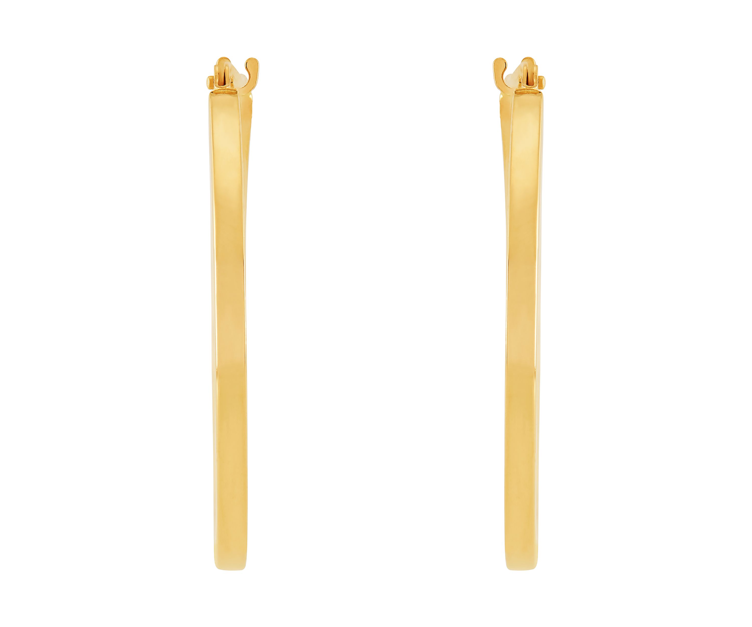 Square Tube Hoop Earrings in 14K Yellow Gold
