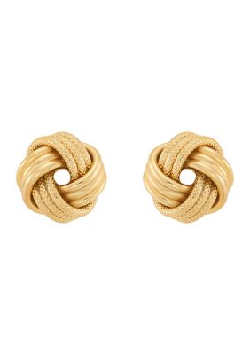 Belk & Co Swirl Love Knot Stud Earrings in 14K Yellow Gold