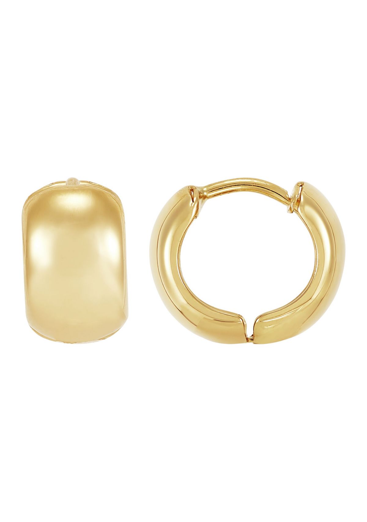 14K Yellow Gold Huggie Hoop