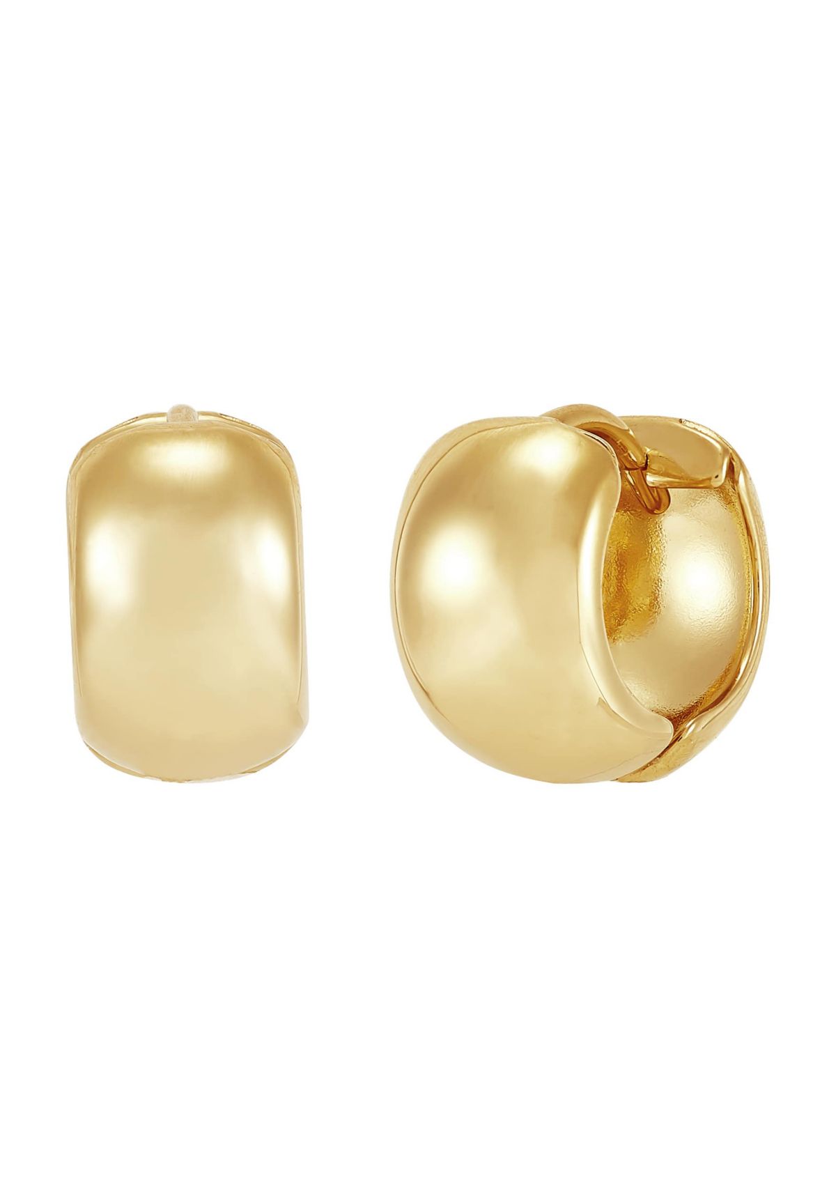 14K Yellow Gold Huggie Hoop