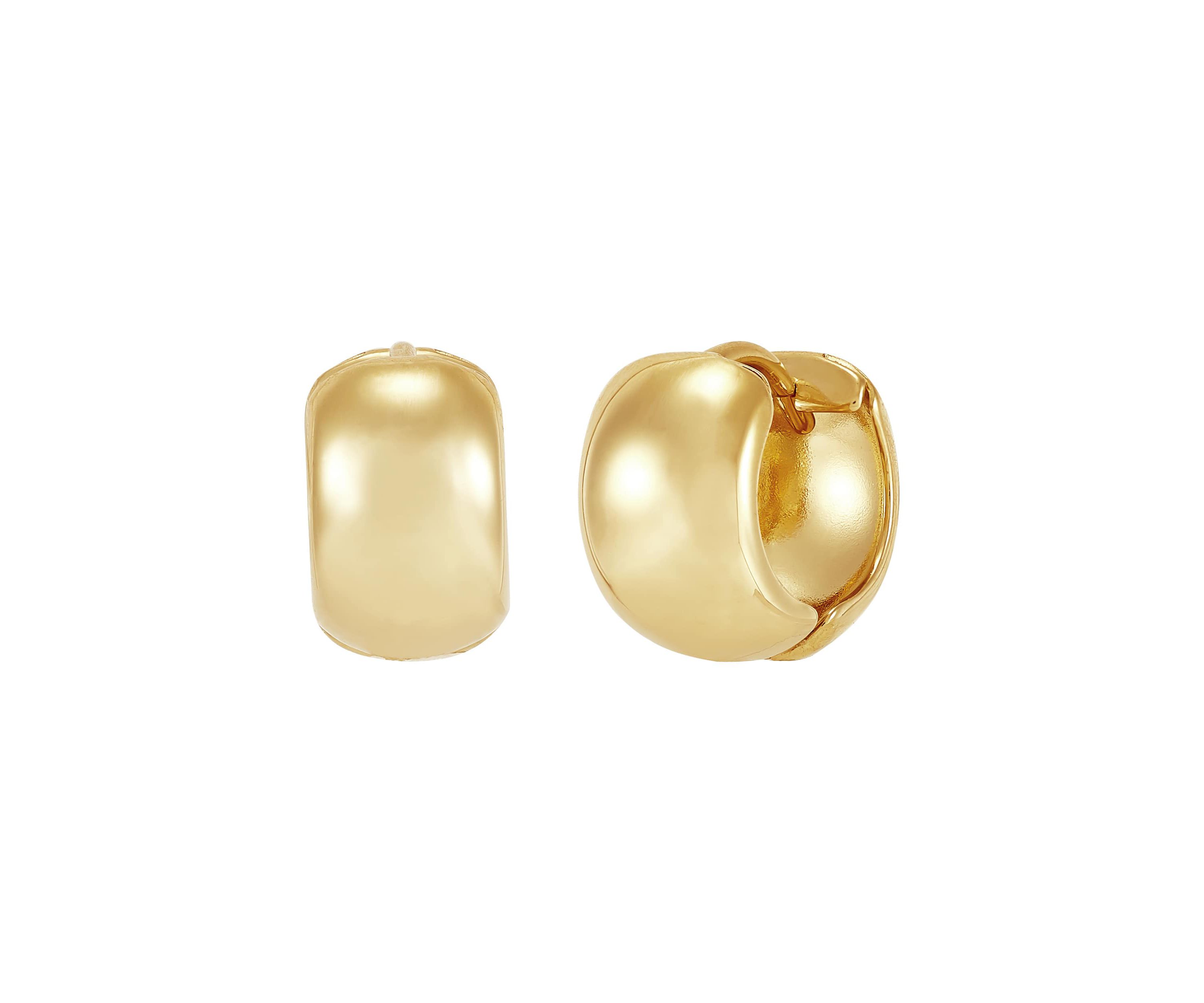 14K Yellow Gold Huggie Hoop