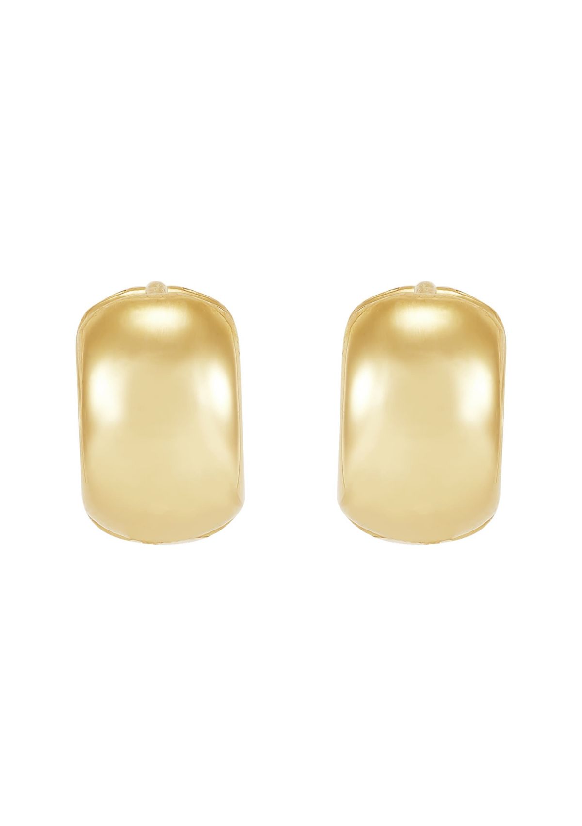 14K Yellow Gold Huggie Hoop