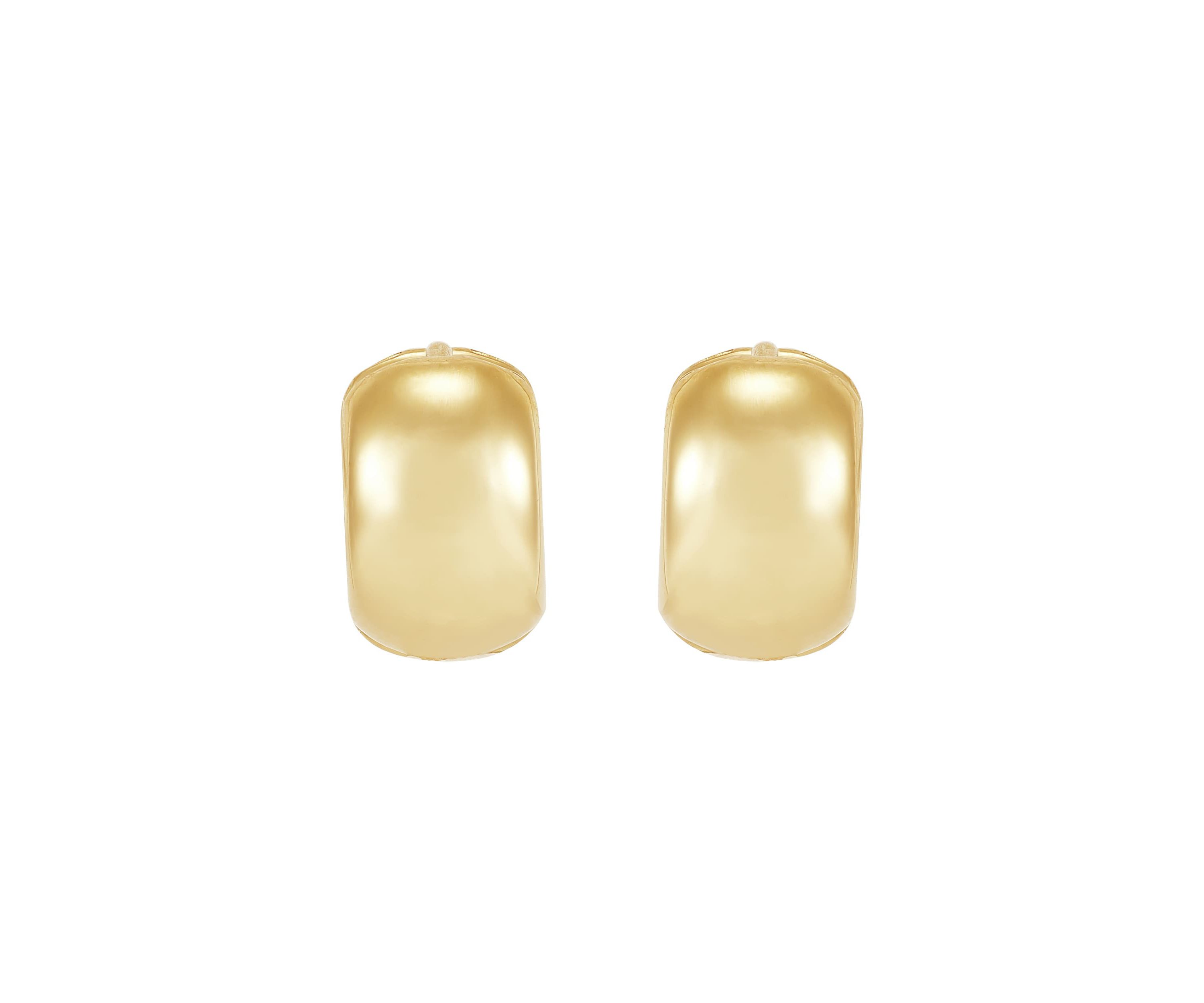 14K Yellow Gold Huggie Hoop
