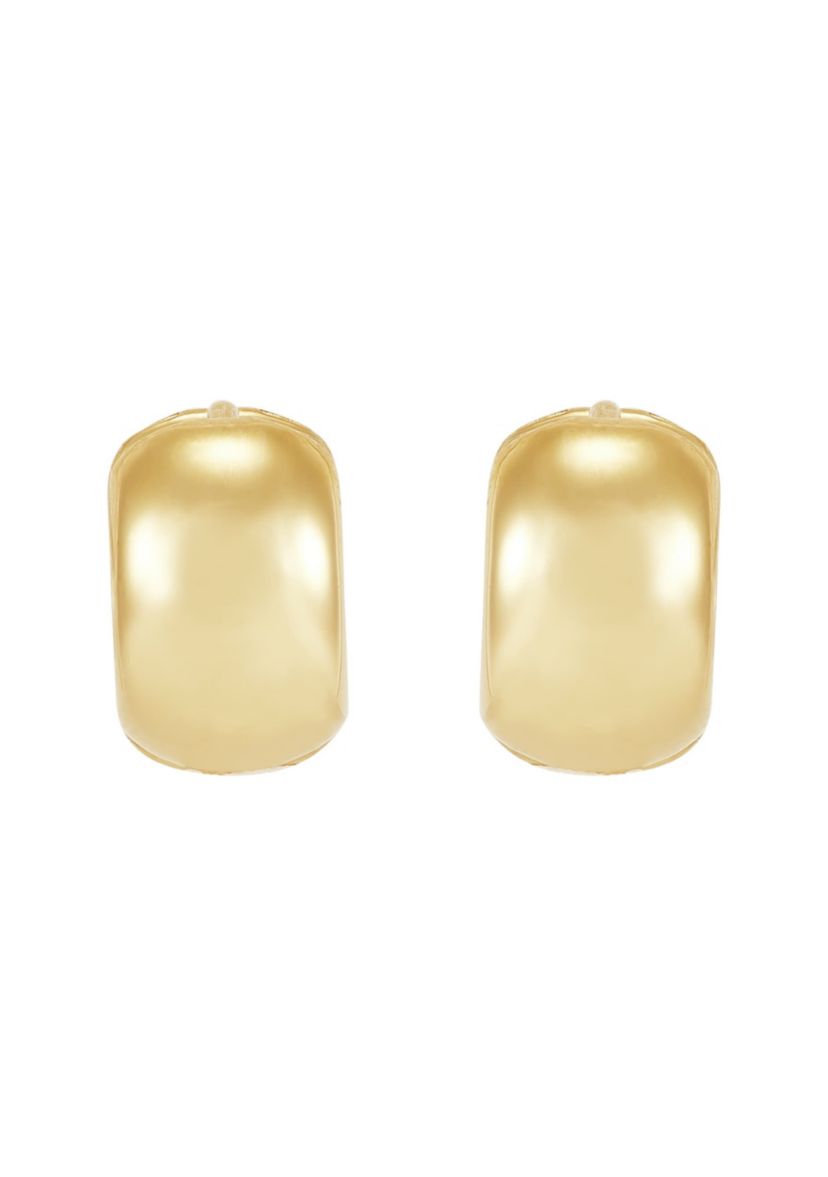 14K Yellow Gold Huggie Hoop