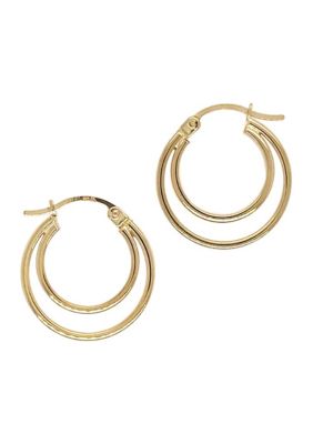 Belk & Co. Baby Thread Hoop Earrings in 14K Yellow Gold | belk