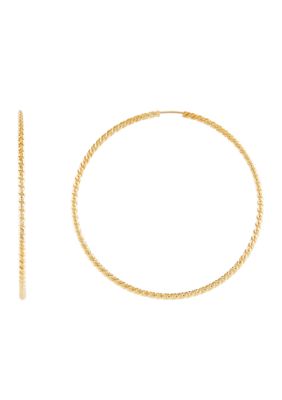 Belk & Co Endless Tube Hoop Earrings in 14K Yellow Gold