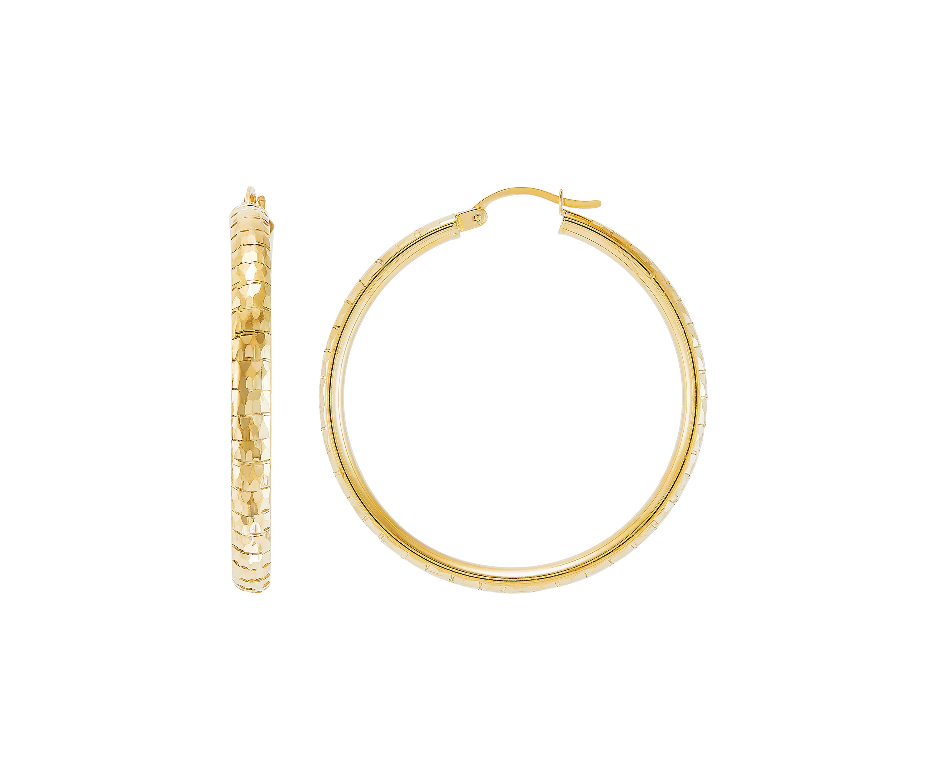 Tube Hoop Earrings in 14K Yellow Gold