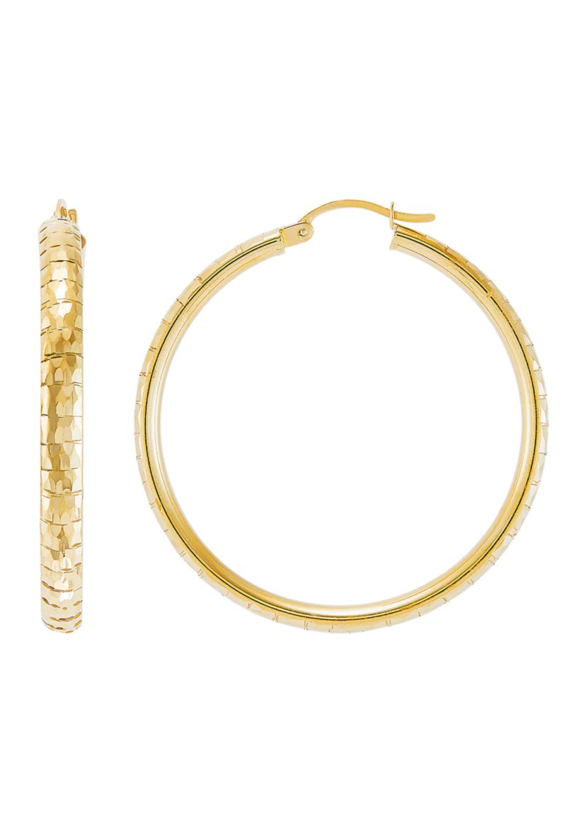 Tube Hoop Earrings in 14K Yellow Gold