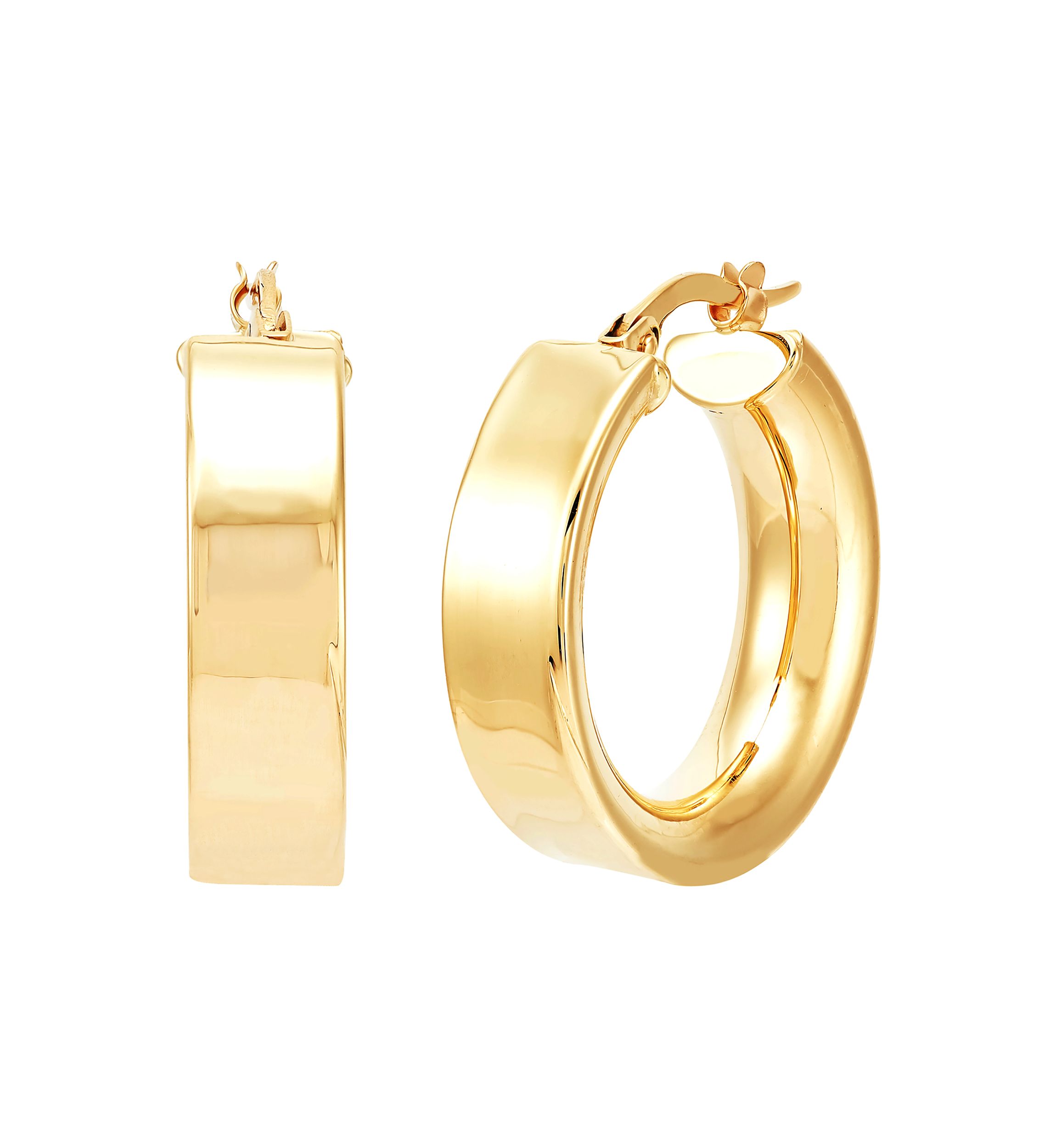 Bold Hoop Earrings in 14K Yellow Gold