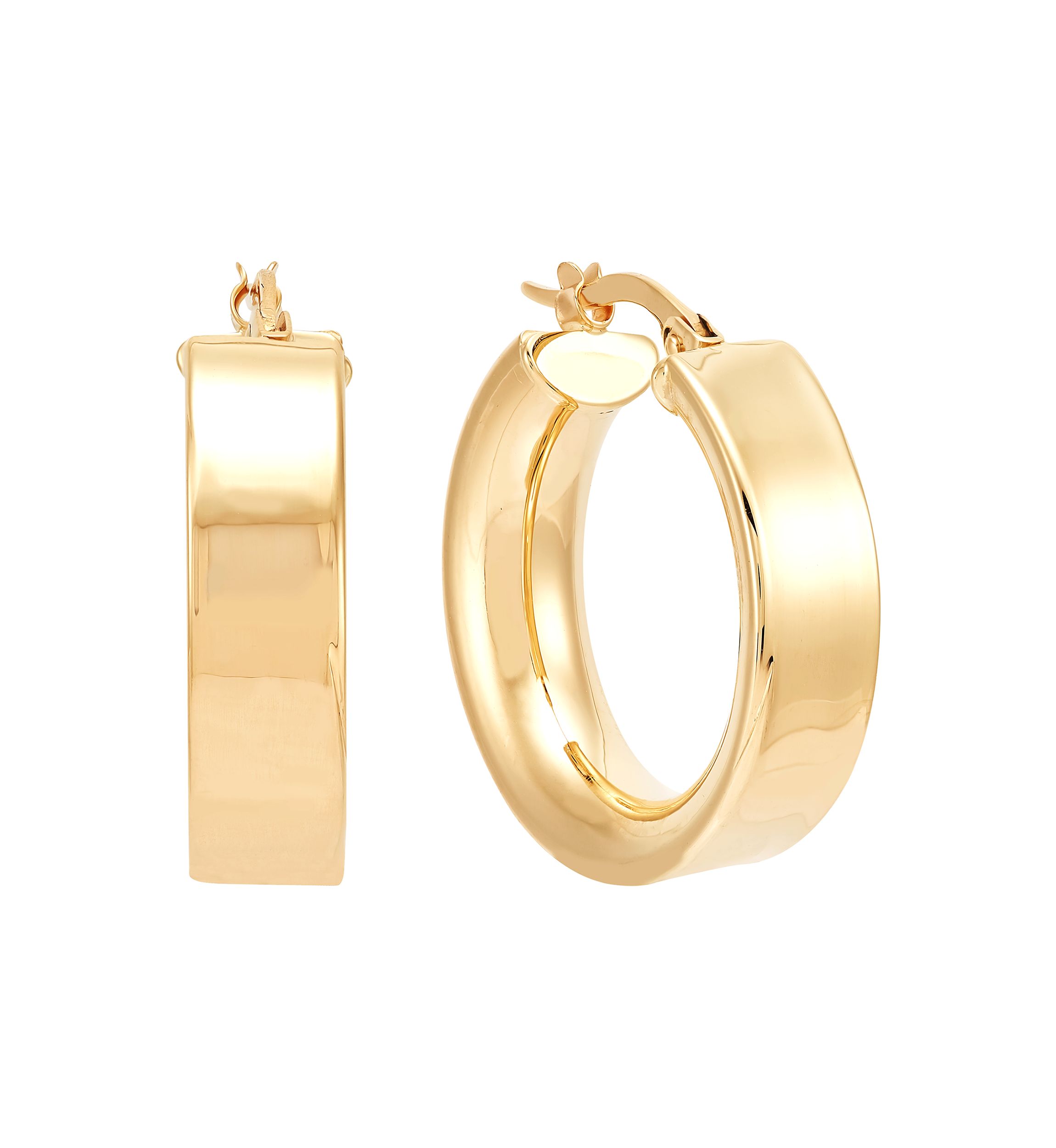 Bold Hoop Earrings in 14K Yellow Gold