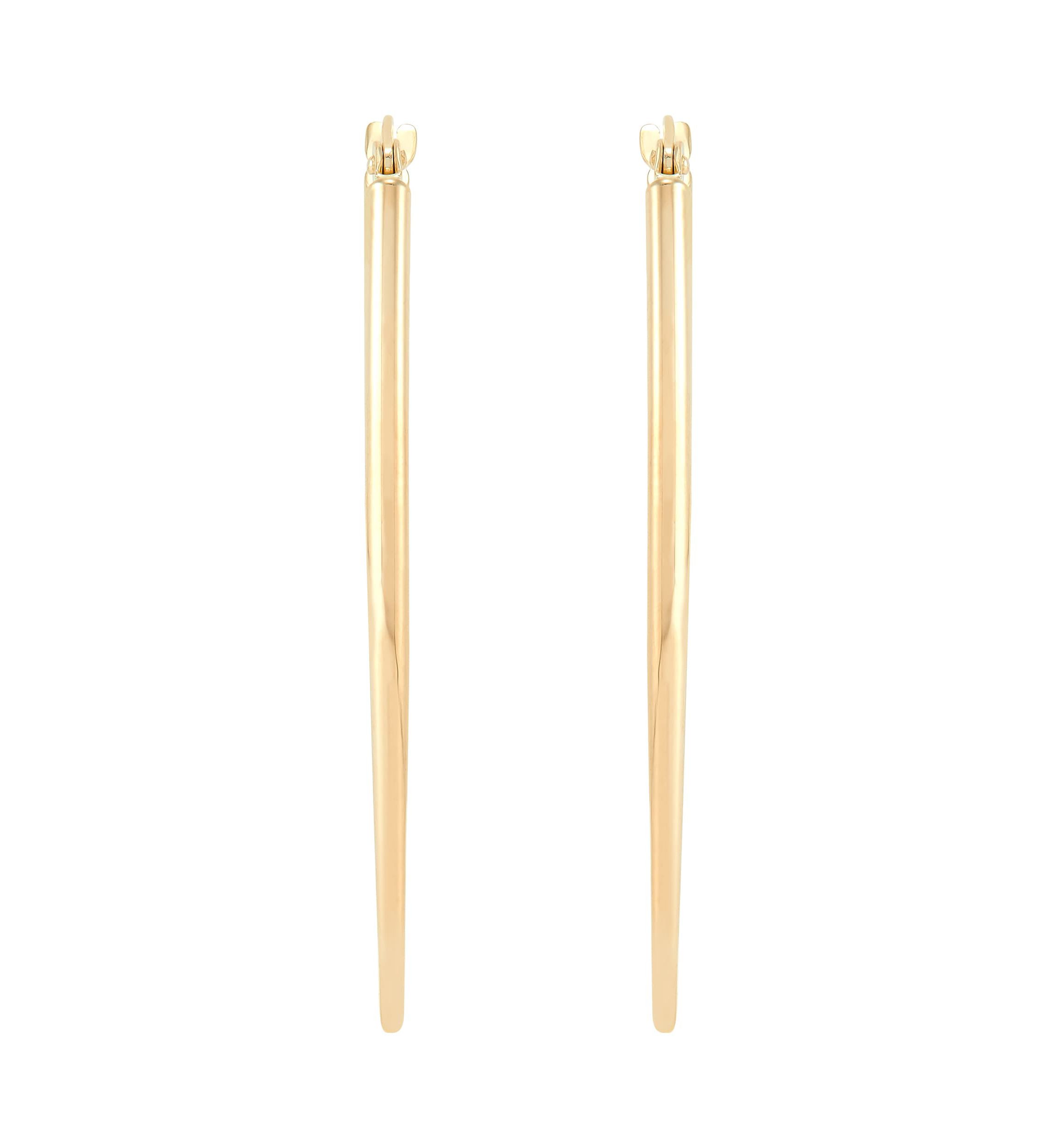 14K Yellow Gold Oval Hoop