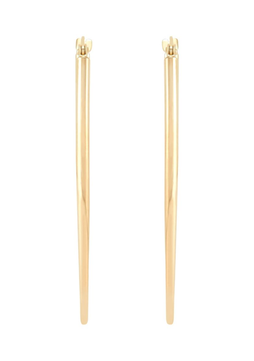 14K Yellow Gold Oval Hoop