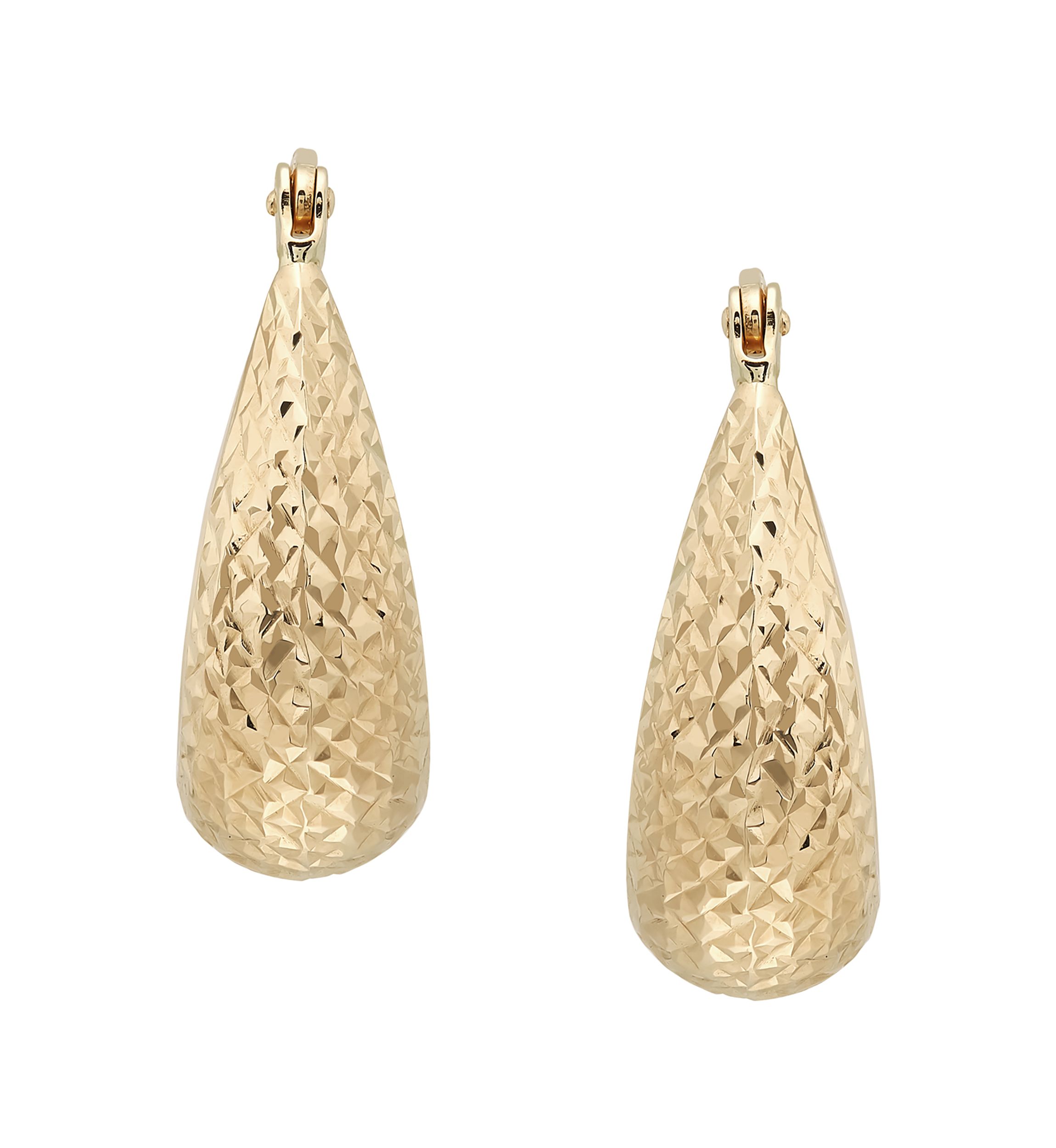 Chunkey Oval Hoop Earrings in 14K Yellow Gold