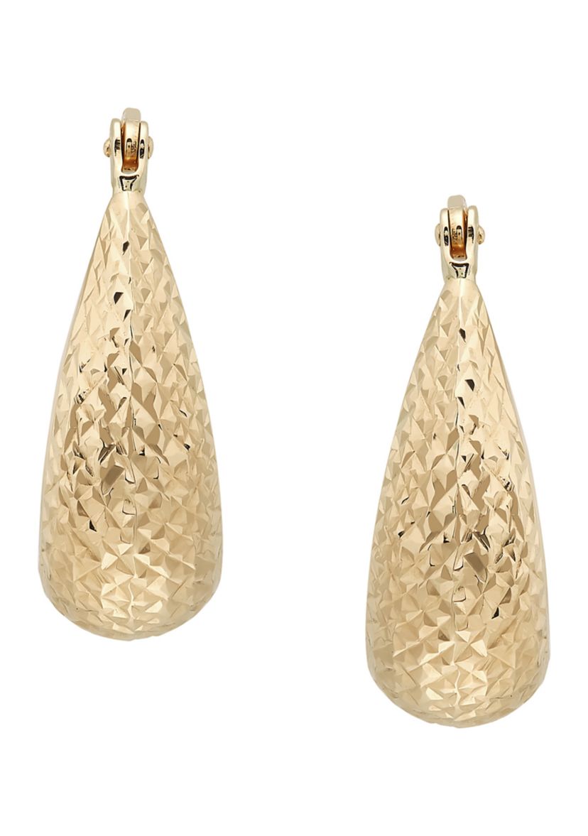 Chunkey Oval Hoop Earrings in 14K Yellow Gold