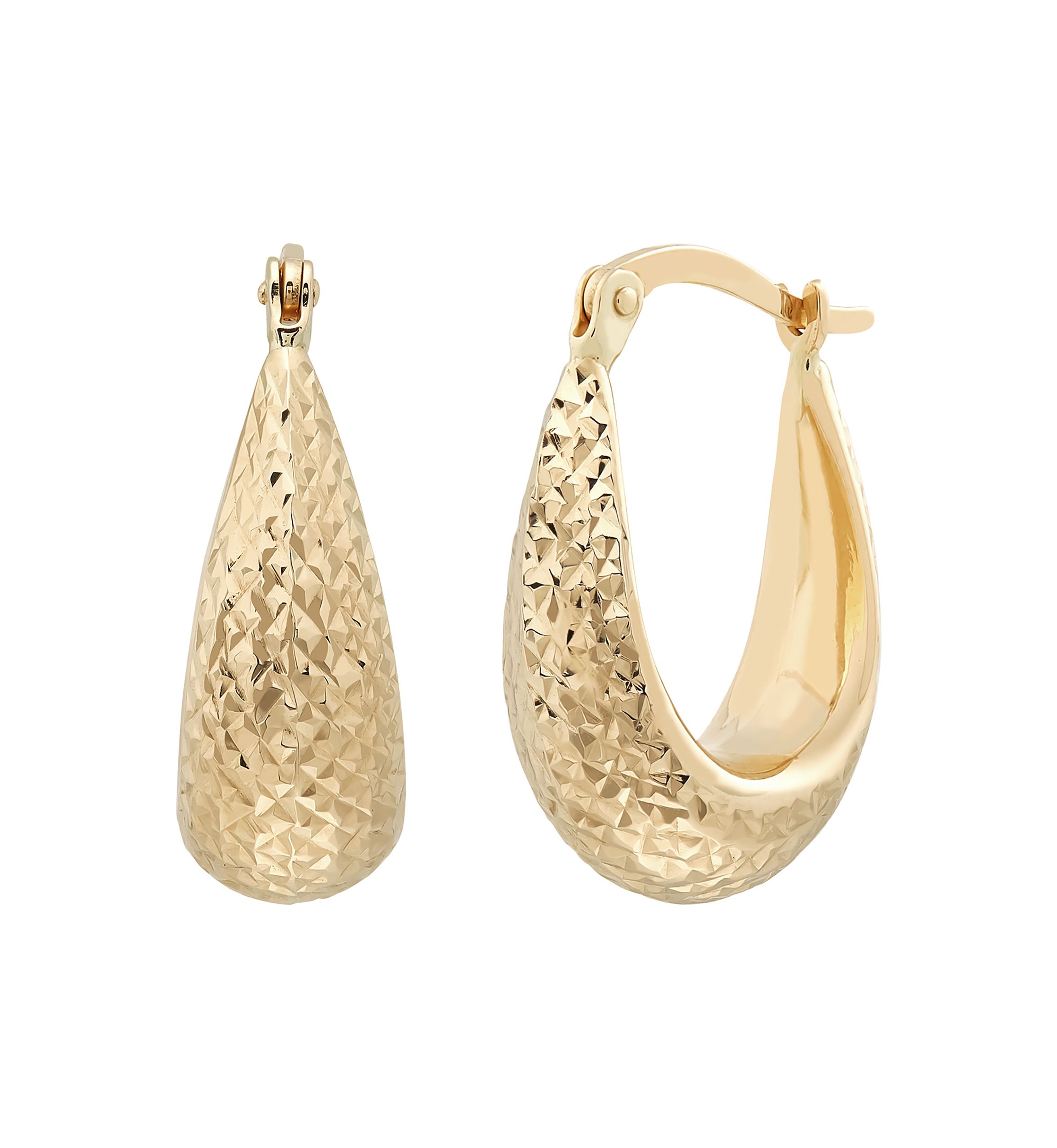Chunkey Oval Hoop Earrings in 14K Yellow Gold
