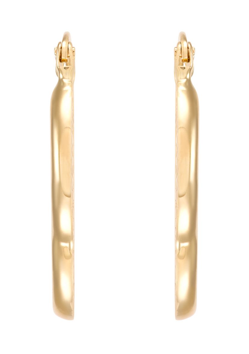 Heart Shape Hoop Earrings in 14K Yellow Gold