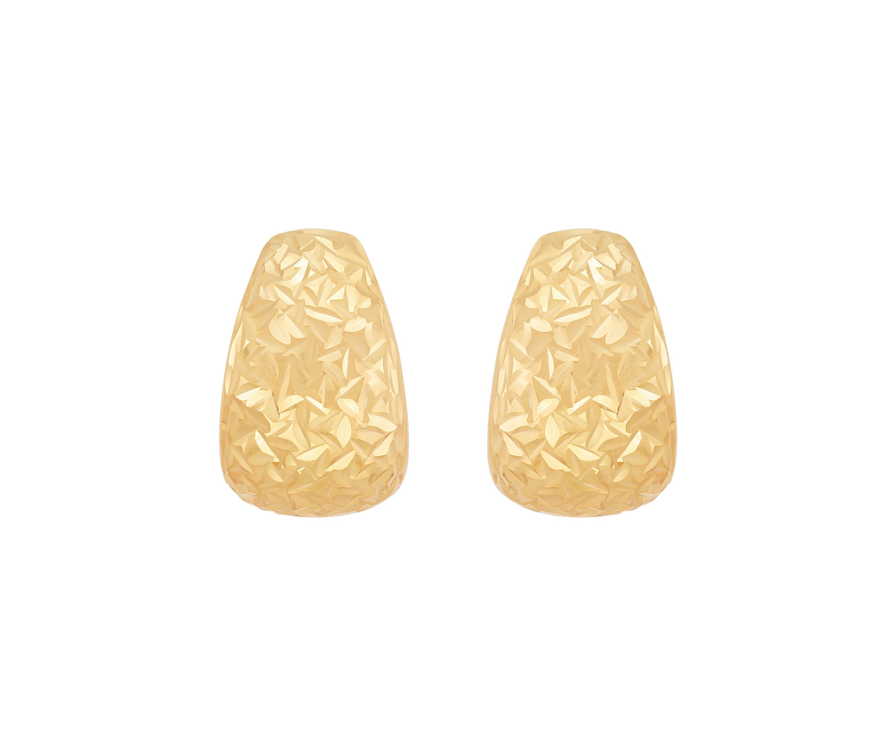 Chunky J Hoop Earrings in 14K Yellow Gold
