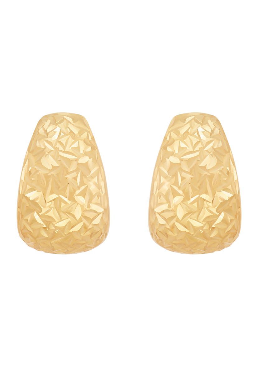 Chunky J Hoop Earrings in 14K Yellow Gold