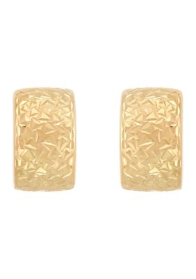 Belk & Co Chunky J Hoop Earrings in 14K Yellow Gold