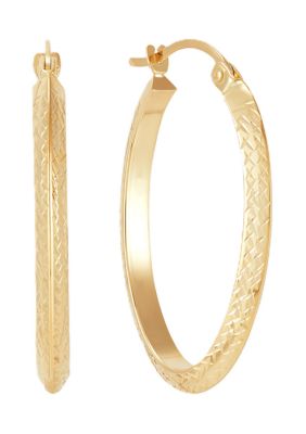 Belk & Co Tube Hoop Earrings in 14K Yellow Gold