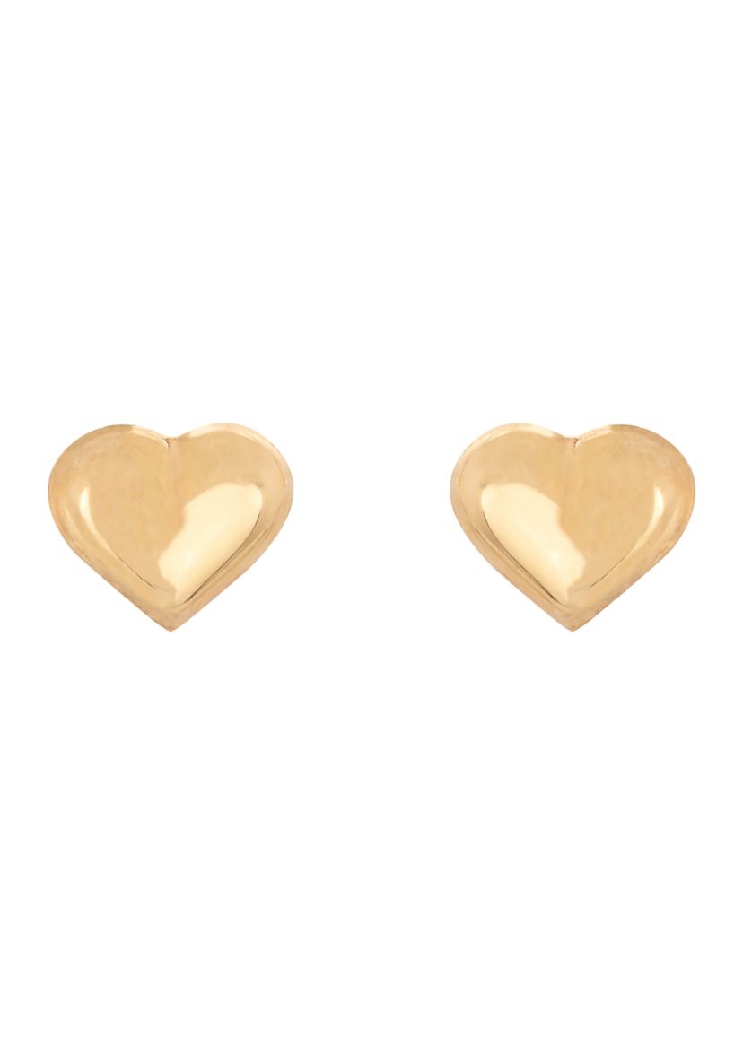 Teen Tiny Heart Stud Earrings in 14K Yellow Gold