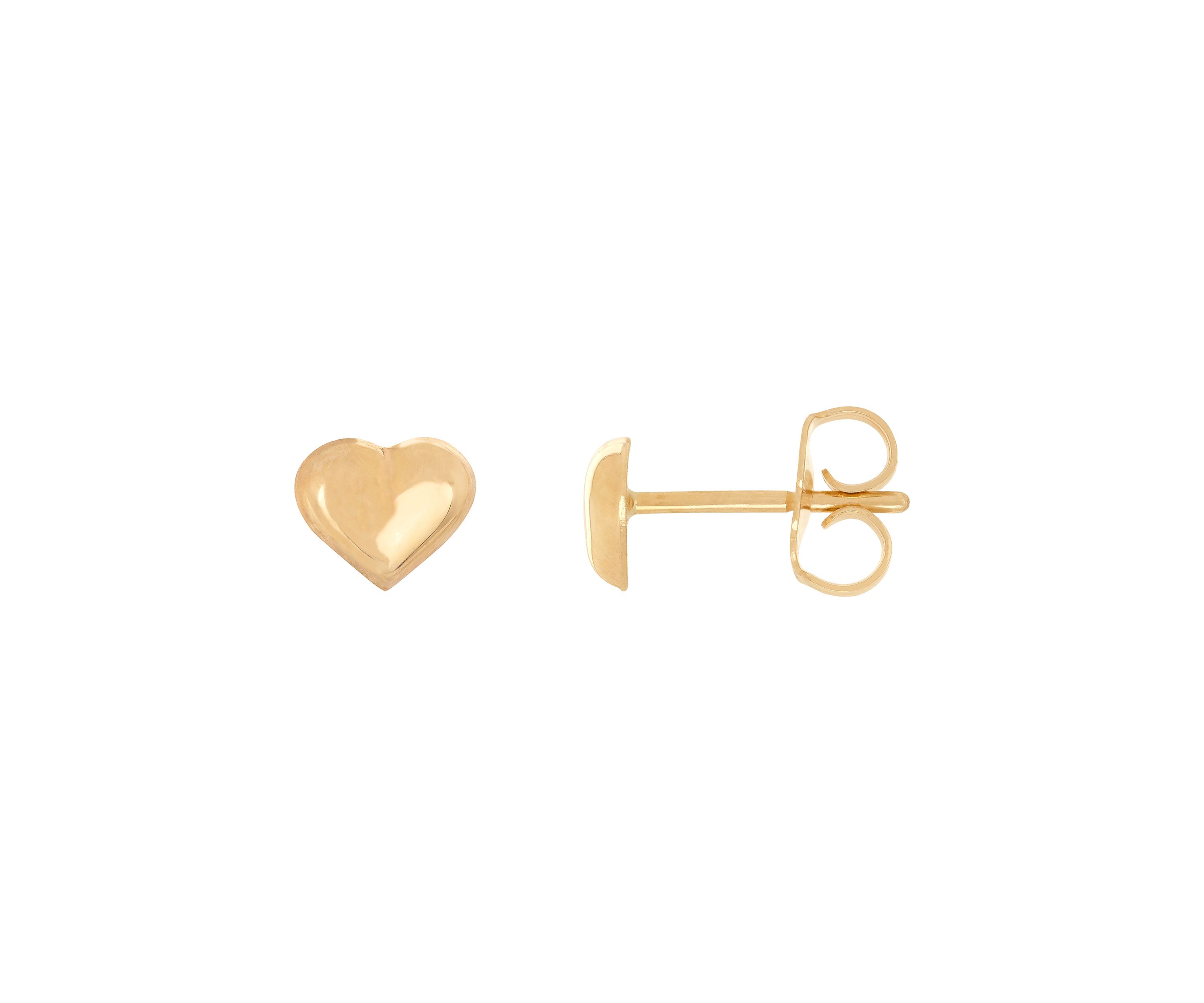 Teen Tiny Heart Stud Earrings in 14K Yellow Gold