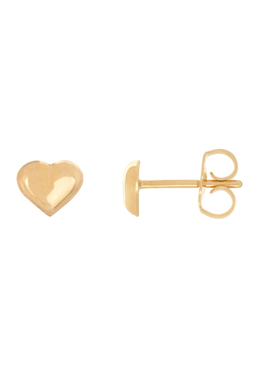 Teen Tiny Heart Stud Earrings in 14K Yellow Gold