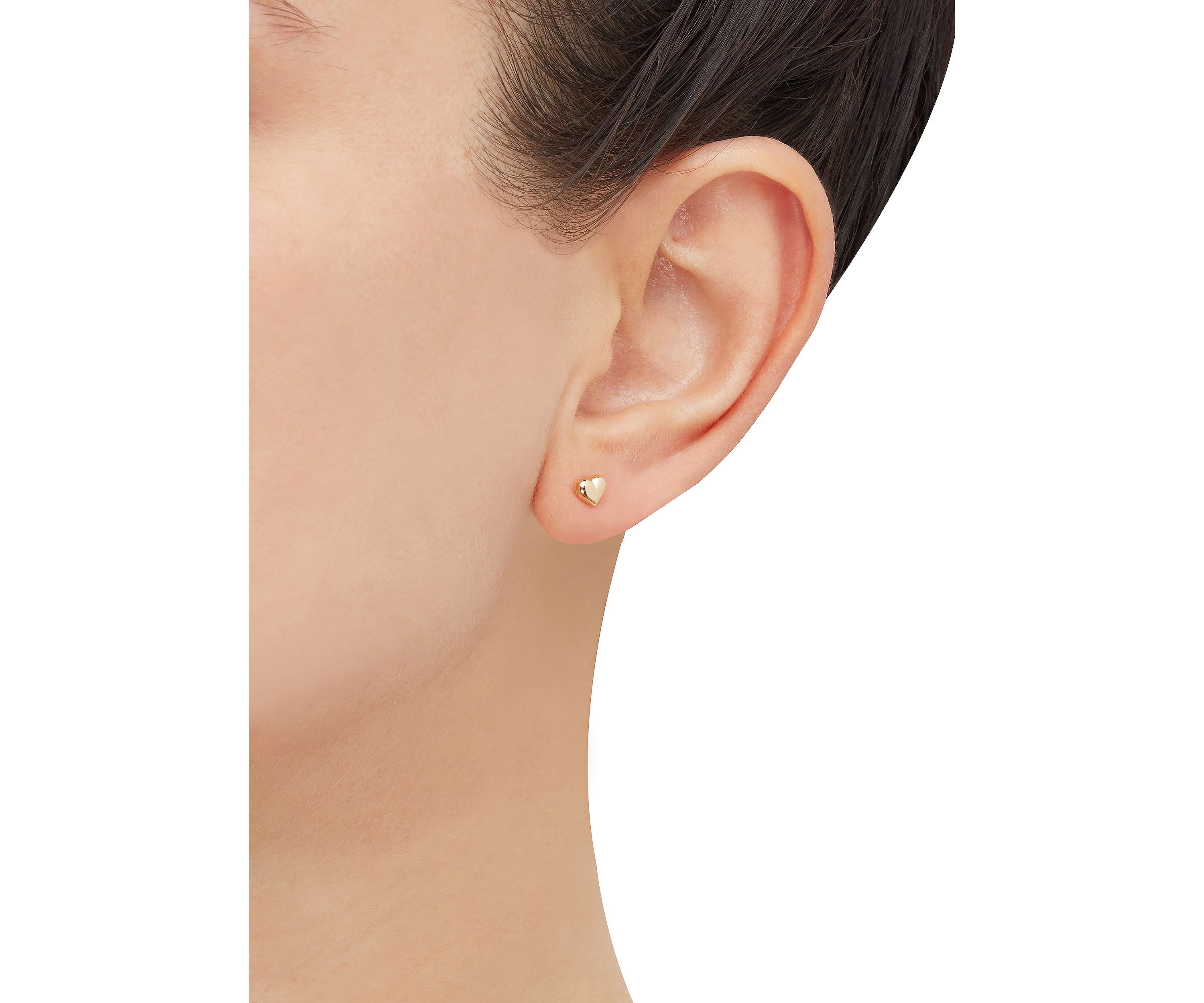 Teen Tiny Heart Stud Earrings in 14K Yellow Gold