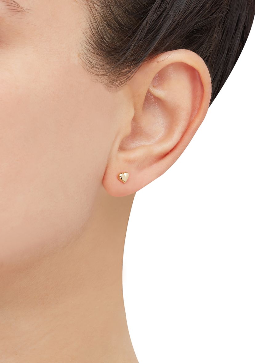 Teen Tiny Heart Stud Earrings in 14K Yellow Gold