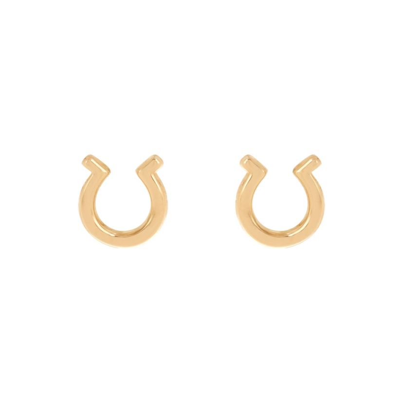 14K Yellow Gold Teentiny Horseshoe Stud Earrings