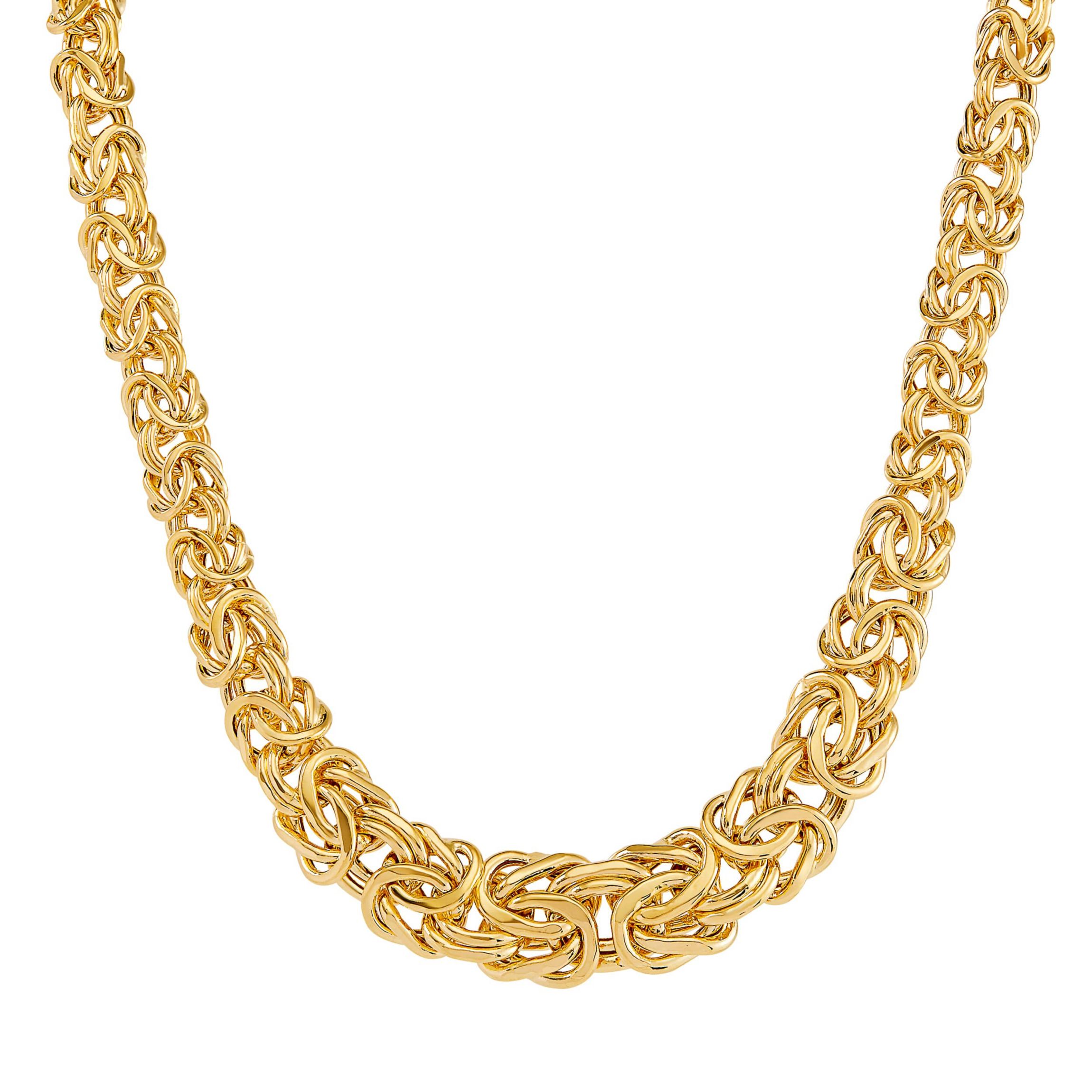 14K Yellow Gold Hollow Byzantine Necklace