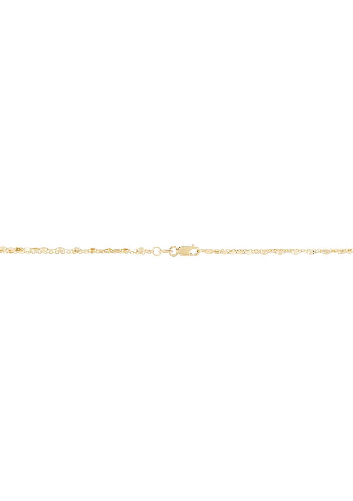 14K Yellow Gold Multi srand with Layer Dangle Necklace
